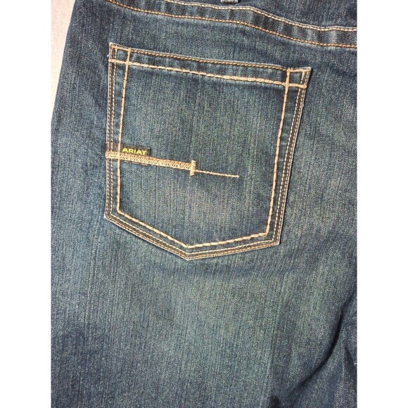 Ariat Rebar M5 Jeans Men 40x30 Blue Dark Wash Denim Western Cowboy Straight EUC - Picture 12 of 12